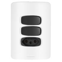 Conjunto 2 Simples + 1 Tomada 20A - Gracia Branco / Preto