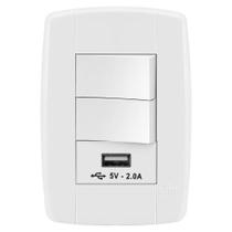 Conjunto 2 Simples + 1 Usb - Ilumi Lev - 87019 Conjunto 2 Simples + 1 Usb - Ilumi Lev - 87019