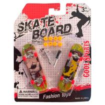 Conjunto 2 Skates Fingerboard Shape com Lixa e Acessórios para Manutenção