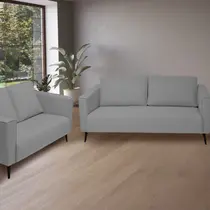 Conjunto 2 Sofás 3 e 2 Lugares Tecido Poliéster Fun