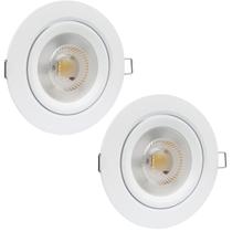 Conjunto 2 Spot Led Redondo Embutir 12W Branco Quente Bivolt - Iluminação Aconchegante e Econômica