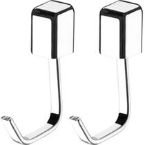 Conjunto 2 Suportes Porta Toalhas de Rosto Ganchos Multiusos Banheiro Lavanderia Cromado