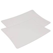 Conjunto 2 Tábuas de Corte Dupla Jogo Americano Flex 2 em 1 Plástico Branco Utilidade Cinquetti