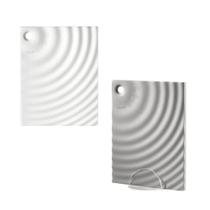 Conjunto 2 tábuas de corte guzzini icons dois lados 29x23cm com base branco 12370052