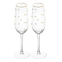 Conjunto 2 Taças Champanhe Balls Fio De Ouro 220ml - Wolff Conjunto 2 Taças Champanhe Balls Fio De Ouro 220ml - Wolff