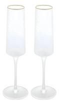 Conjunto 2 Taças Champanhe Petra Cristal Fio De Ouro 300ml Lyor Conjunto 2 Taças Champanhe Petra Cristal Fio De Ouro 300ml Lyor