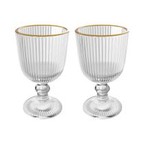Conjunto 2 Taças de Vidro com Fio de Ouro 380 ml Lines Wolff
