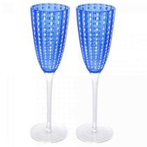 Conjunto 2 taças de vidro para champanhe Orquídea azul Lyor 200 ml Conjunto 2 taças de vidro para champanhe Orquídea azul Lyor 200 ml