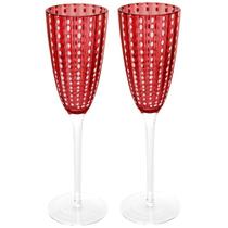 Conjunto 2 taças de vidro para champanhe Orquídea vermelha Lyor 200 ml Conjunto 2 taças de vidro para champanhe Orquídea vermelha Lyor 200 ml