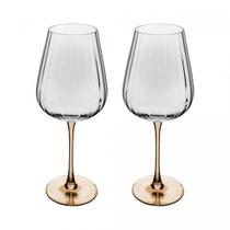 Conjunto 2 Taças de Vinho de Vidro com Haste Âmbar Classic 560ml Wolff