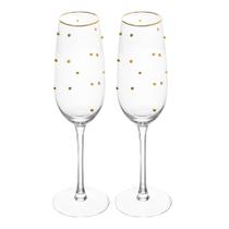 Conjunto 2 Taças Para Champanhe Balls Fio De Ouro 220ml Vidro - Wolff Conjunto 2 Taças Para Champanhe Balls Fio De Ouro 220ml Vidro - Wolff