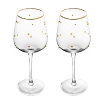 Conjunto 2 Taças Para Vinho Balls Fio De Ouro 350ml - Wolff Conjunto 2 Taças Para Vinho Balls Fio De Ouro 350ml - Wolff