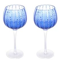Conjunto 2 Taças para Vinho de Vidro Orquídea Azul 450ml Wolff