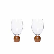 Conjunto 2 Taças para Vinho em Cristal e Madeira Acácia 520 ml 23107 Mart Conjunto 2 Taças para Vinho em Cristal e Madeira Acácia 520 ml 23107 Mart