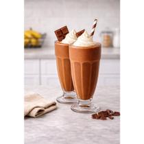 Conjunto 2 Taças Vidro 310ml Para Bebidas Sorvetes Milkshakes Luxo e Elegante