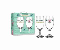 Conjunto 2 taças windsor - amor - muito amor - Brasfoot