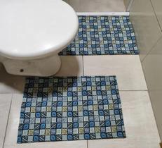 Conjunto 2 Tapetes Absorventes e Antiderrapantes para Banheiro Veranil Colorfull