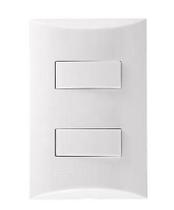 Conjunto 2 Teclas Interruptor Simples 10A 250V Embutir Brava Iriel Branco