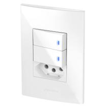 Conjunto 2 Teclas Led + 1 Tomada 20A - Alumbra Inova Pro Conjunto 2 Teclas Led + 1 Tomada 20A - Alumbra Inova Pro