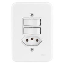 Conjunto 2 Teclas Simples C/ Tomada 2p+t 10a Pollar