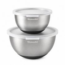 Conjunto 2 Tigelas Bolw em Inox Multuso Cozinha KitchenAid Conjunto 2 Tigelas Bolw em Inox Multuso Cozinha KitchenAid