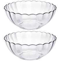 Conjunto 2 Tigelas Saladeiras Redondas 3 Litros Bowls De Vidro Bella Marinex