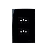 Conjunto 2 Tomada 2P+T 10A 4x2 Preto Ebony Clean MarGirius