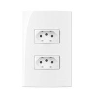 Conjunto 2 Tomada 2P+T 20A 4x2 Sleek MarGirius Conjunto 2 Tomada 2P+T 20A 4x2 Sleek MarGirius