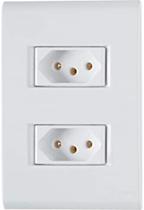 Conjunto 2 tomada 2p+t nbr 14136 Conjunto 2 tomada 2p+t nbr 14136