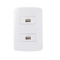 Conjunto 2 Tomada Carregador USB 1A Bivolt 4x2 B3 MarGirius