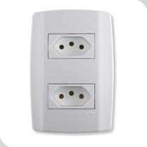 Conjunto 2 Tomadas 10A Branca 250V Casa Construção Monobloco Separadas Conjunto 2 Tomadas 10A Branca 250V Casa Construção Monobloco Separadas