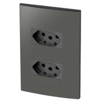 Conjunto 2 Tomadas 10A - Inova Grafite - Agt05 Conjunto 2 Tomadas 10A - Inova Grafite - Agt05