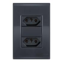 Conjunto 2 Tomadas 10A - Tramontina Liz Grafite - Tlg006