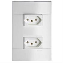 Conjunto 2 Tomadas 2 Pinos + Terra Lunare 10 Amperes 250 Volts Branco Prm4424721 Schneider Conj.