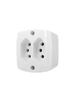 Conjunto 2 Tomadas 2 Polos + Terra 10A Sobrepor Bipolar ILUMI Completo Conjunto 2 Tomadas 2 Polos + Terra 10A Sobrepor Bipolar ILUMI Completo