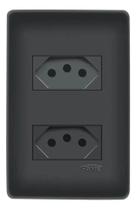 Conjunto 2 Tomadas 20 Amperes Tripolar 4X2 Preto Fosco Fame