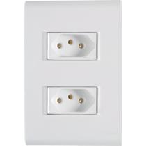 Conjunto 2 Tomadas 2p+t 10A/250V Liz Branco Tramontina Conjunto 2 Tomadas 2p+t 10A/250V Liz Branco Tramontina