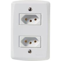 Conjunto 2 Tomadas 2P+T 10A/250V Lux2 Br Tramontina Conjunto 2 Tomadas 2P+T 10A/250V Lux2 Br Tramontina