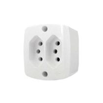 Conjunto 2 Tomadas 3p 10a 250v - Linha Retangular - Certificado Nbr Nm 60884-1 E Nbr 14136