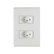 Conjunto 2 Tomadas 3P 10A Tramontina - Linha Liz Branca - Modular com Parafusos Conjunto 2 Tomadas 3P 10A Tramontina - Linha Liz Branca - Modular com Parafusos