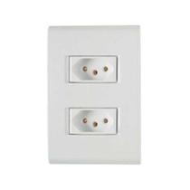 Conjunto 2 Tomadas 3p 10a Tramontina - Linha Liz Branca - Modular Com Parafusos