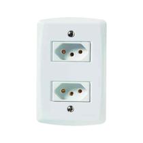 Conjunto 2 Tomadas 3P 20A Tramontina Lux2 - Branco - Sistema Modular