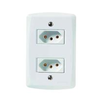 Conjunto 2 Tomadas 3p 20a Tramontina Lux2 - Branco - Sistema Modular