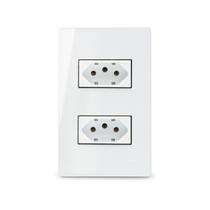 Conjunto 2 Tomadas 4x2 10A Branco Infiniti Margirius Conjunto 2 Tomadas 4x2 10A Branco Infiniti Margirius