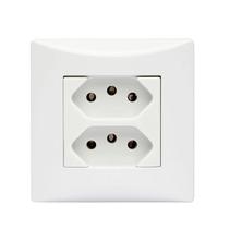 Conjunto 2 Tomadas Duplex 10a Sistema Brava - Soprano Conjunto 2 Tomadas Duplex 10a Sistema Brava - Soprano