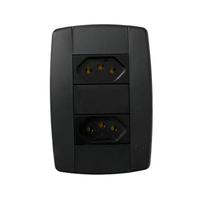 Conjunto 2 Tomadas Preta Monobloco 2P+T 20A 250V 4X2 Ilumi Conjunto 2 Tomadas Preta Monobloco 2P+T 20A 250V 4X2 Ilumi