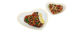 Conjunto 2 Travessas de Vidro Coração Linha Dourada ( 38996 )