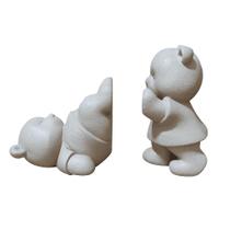 Conjunto 2 Ursos Porta-Livros Cerâmica Texturizada