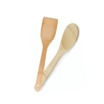 Conjunto 2 Utensílios de Bambu Espátula e Colher Praticidade e Segurança
