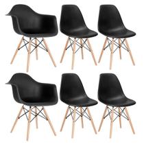 Conjunto 2 x cadeiras Eames DAW com braços + 4 cadeiras Eiffel DSW